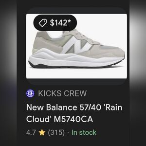 New Balance 57/40 'Rain Cloud' Men's Shoes